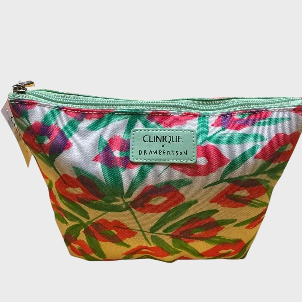Clinique x Drawbertson Floral Lips Bag w/ Sweet Shimmer Beauty & Spa Set